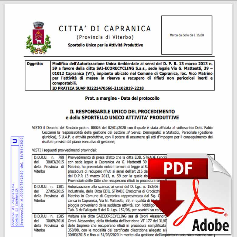 Sai Eco autorizzazioni impianto