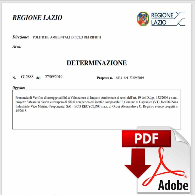 Sai Eco autorizzazioni impianto